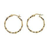 9CT YELLOW GOLD TWISTED HOOP EARRINGS GHE252 - Robert Openshaw Fine Jewellery