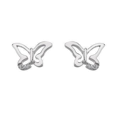 DE336 Silver Flutter Earrings