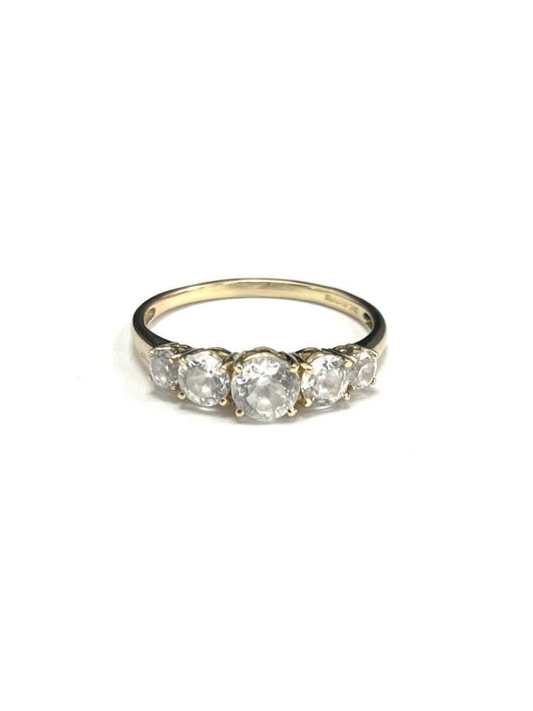 9ct Yellow Gold 5 stone CZ Ring