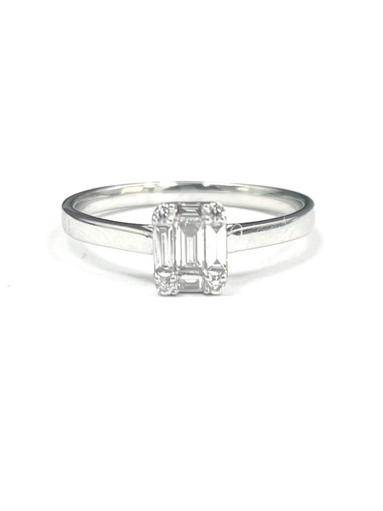18ct White Gold 0.37cts Diamond Cluster Ring