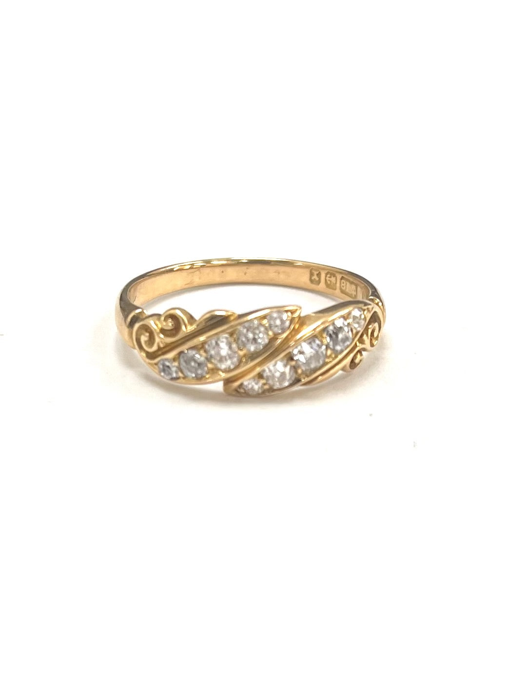 18ct Yellow Gold 0.60cts Twisted Scroll Diamond Ring