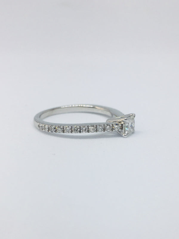 Platinum 0.52ct Princess Cut Diamond Ring