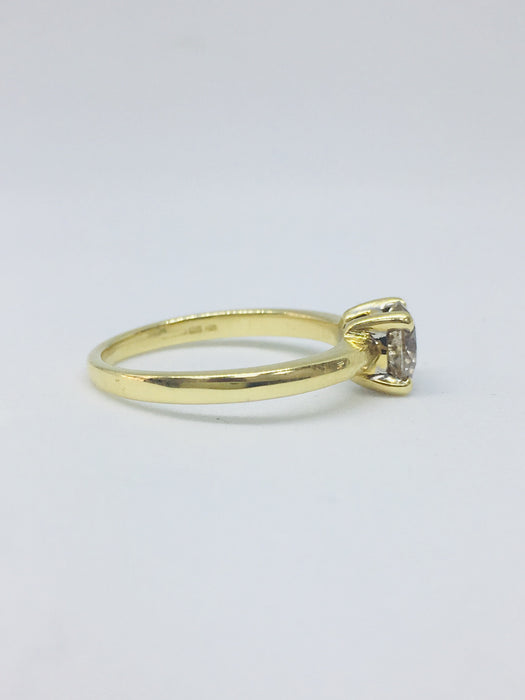18ct Yellow Gold 1.00cts Round Brilliant Cut Diamond Ring