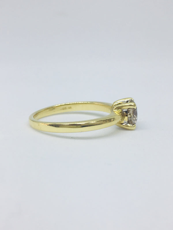 18ct Yellow Gold 1.00cts Round Brilliant Cut Diamond Ring