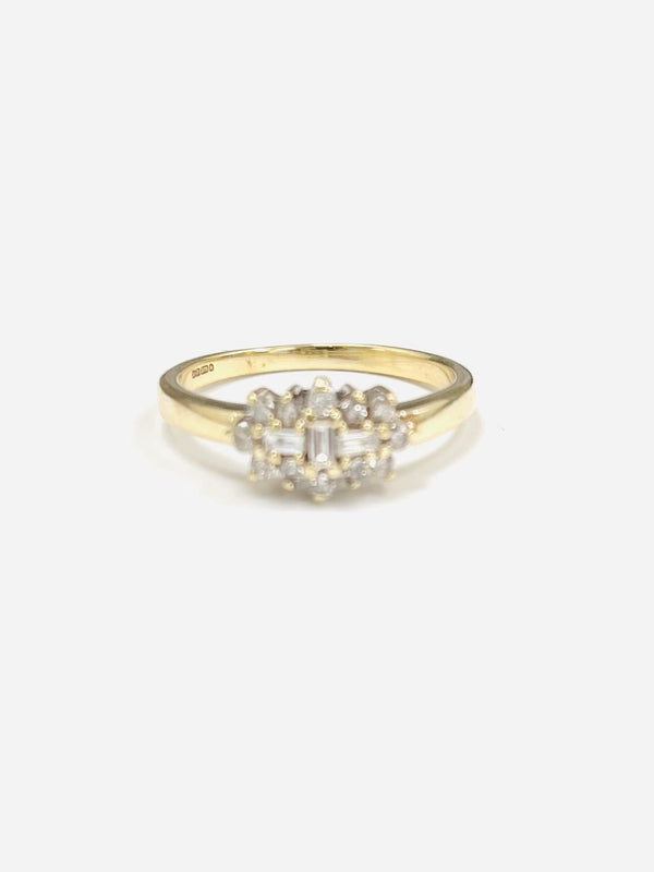 9ct Yellow Gold 0.33cts Cluster Ring