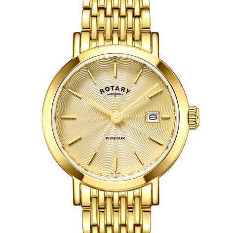 Rotary ladies gold plated bracelet Windsor watch LB05303/03