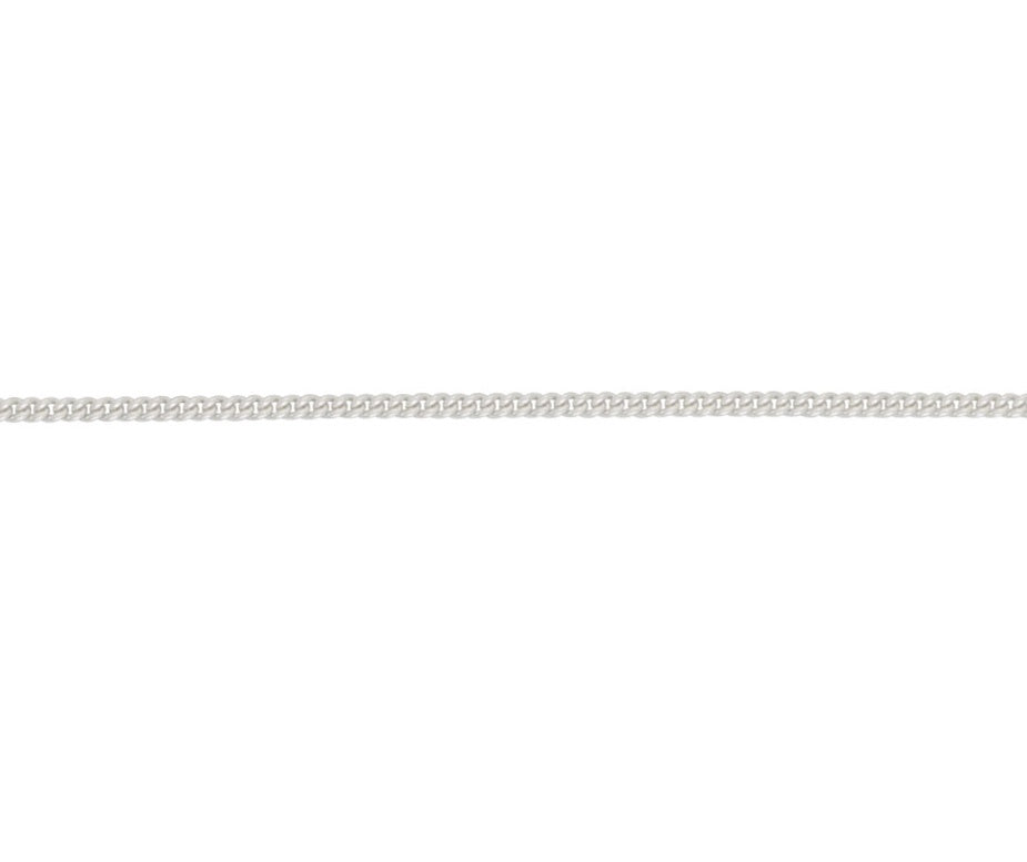 Silver 18" Filed Curb Chain - Medium