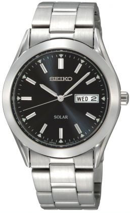 SEIKO GENTS STAINLESS STEEL SOLAR DAY/DATE SNE039P1