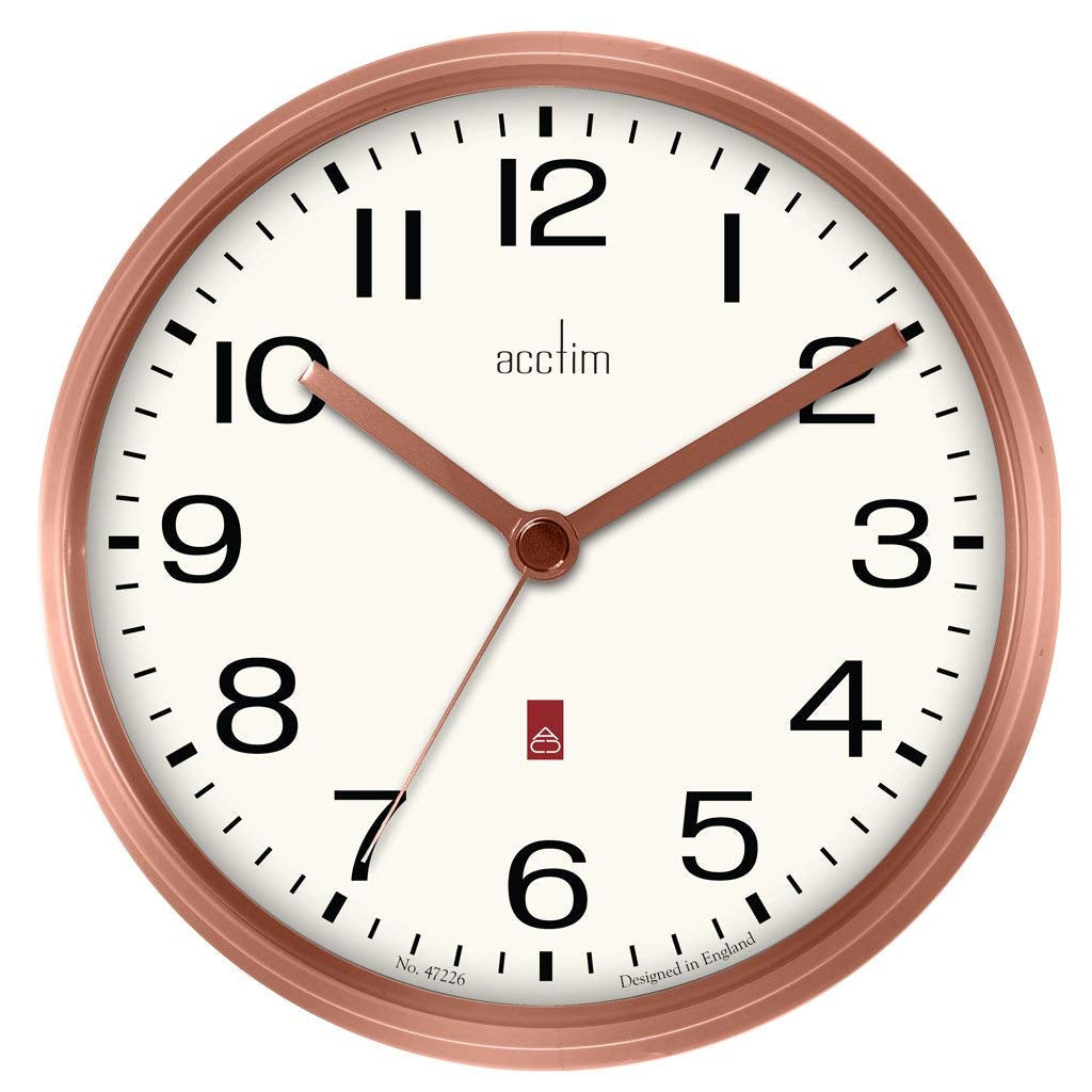 Acctim "Alvis" 20cm Wall Clock in Copper 29238 - Robert Openshaw Fine Jewellery