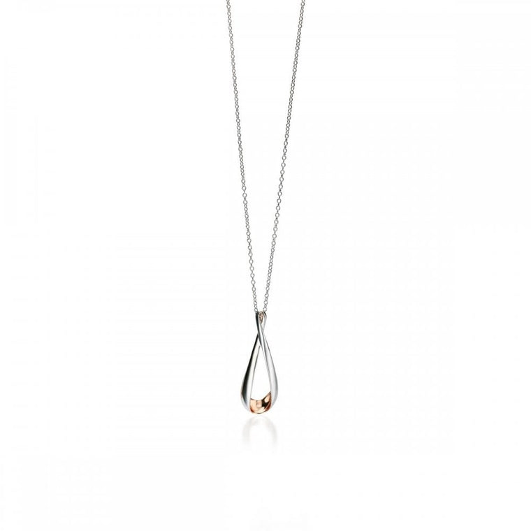 Fiorelli Silver Rose Folded Detail Pendant P4323