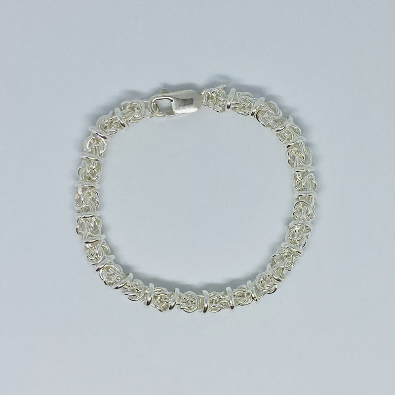 925 Silver Roller Ball Hand Made Bracelet 2873A