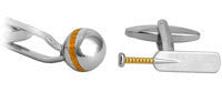 CRICKET BALL & BAT CUFFLINKS 901032 - Robert Openshaw Fine Jewellery