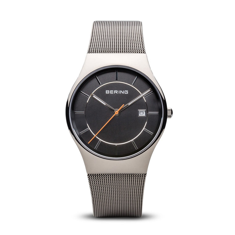 Bering Mens Classic Polished Silver Watch 11938-007