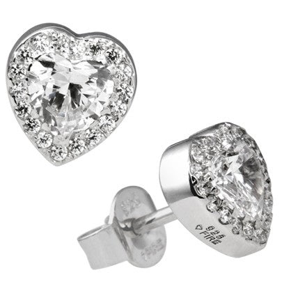 Diamonfire CZ Heart Cluster Earrings 62-1464-1-082
