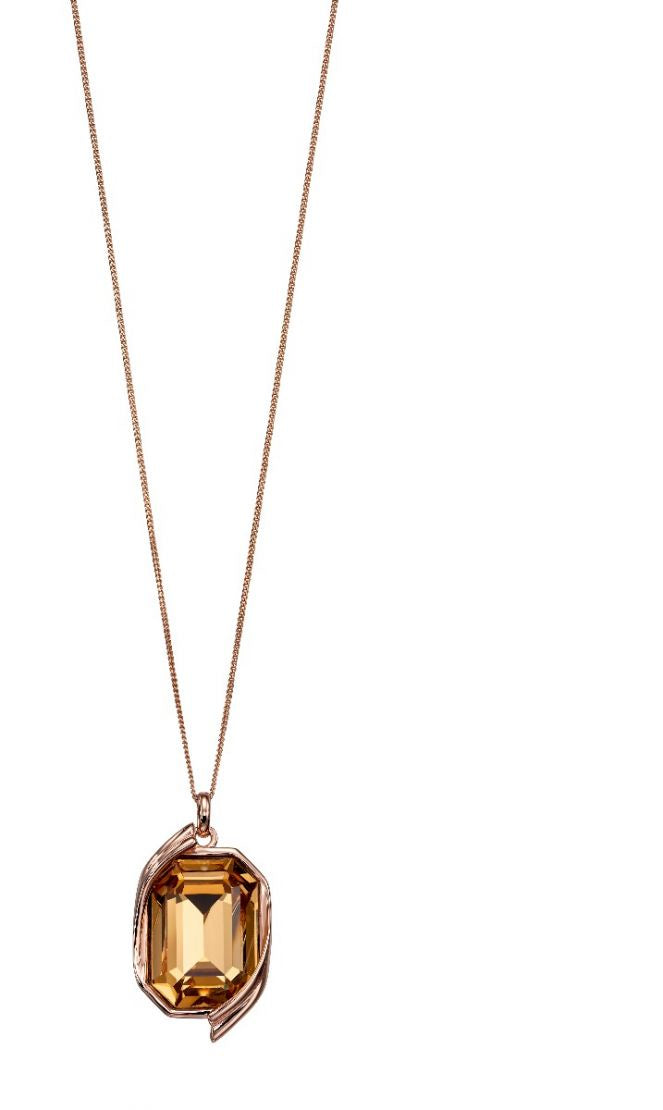 Ribbon Detail Pendant In Rose Gold And Light Colorado Topaz Crystal P4686Y