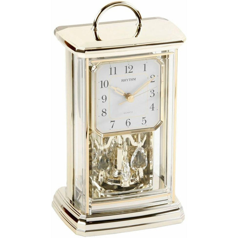 Rhythm Gold Carriage Clock with Swarovski Crystals 4SG771WR18