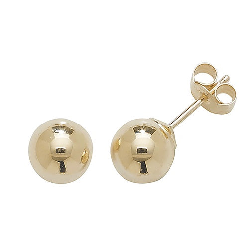 9ct Yellow Gold 6mm Ball Studs ES204