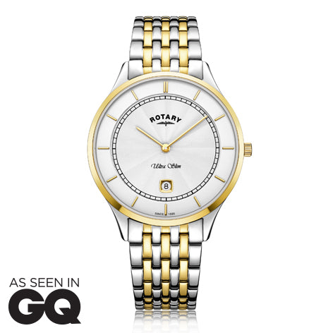 Rotary Ultra Slim Two Tone Gold Quartz Watch GB08301/02