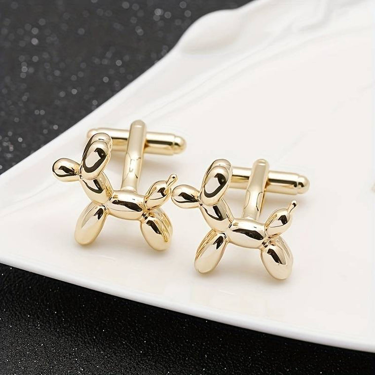 Gold Plated Bubble Dog Cufflinks