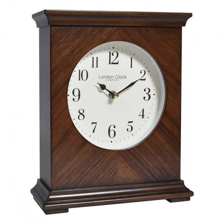 London Clock Co Flat Top Wooden Mantle Clock
