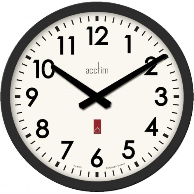 Acctim "Elswick" 355mm Black Wall Clock 22443 - Robert Openshaw Fine Jewellery