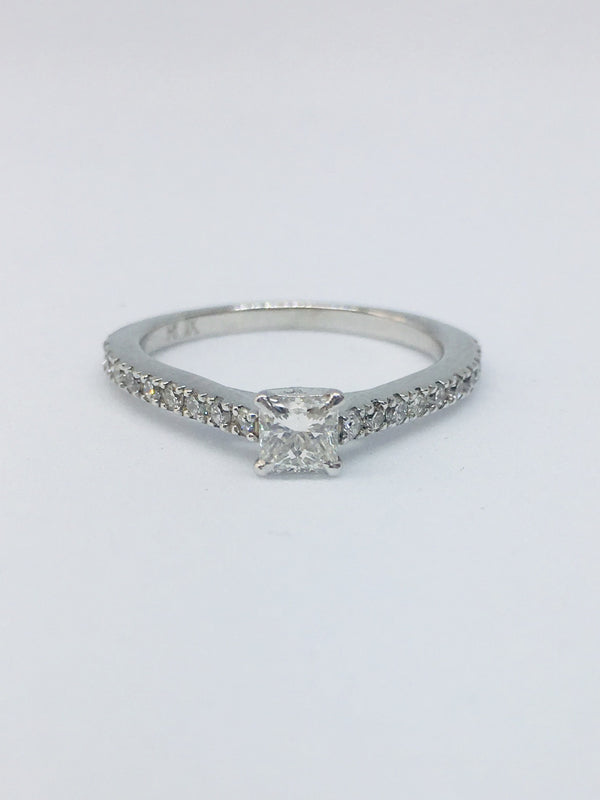 Platinum 0.52ct Princess Cut Diamond Ring