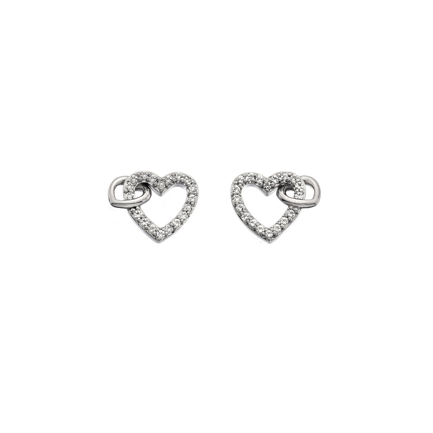 Hot Diamonds Silver Togetherness Open Heart Earrings DE605