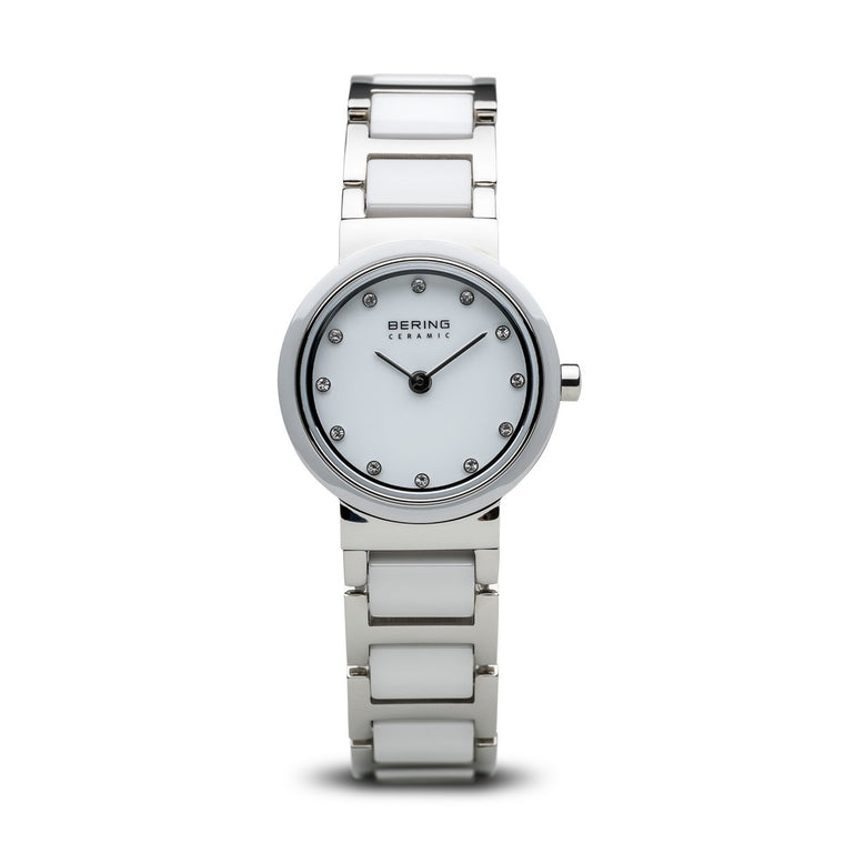 Bering Womens Ceramic Polished Silver Watch 10725-754