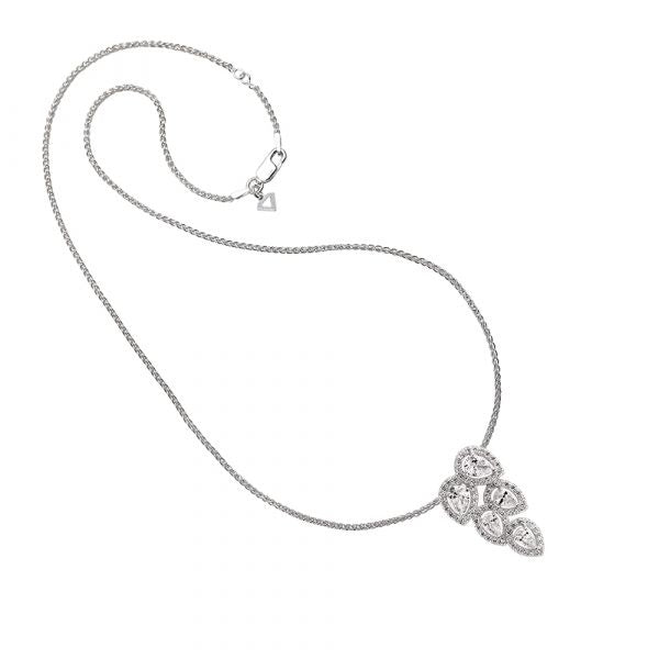 Diamonfire Silver CZ Leaf Pendant 65-1388-1-082 - Robert Openshaw Fine Jewellery