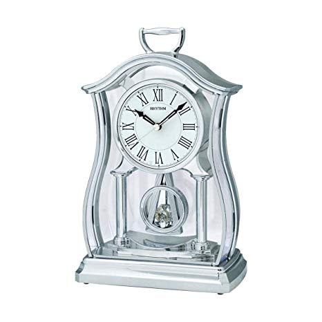 Rhythm Silver Carriage Clock with Swarovski Crystals CRP611WR19