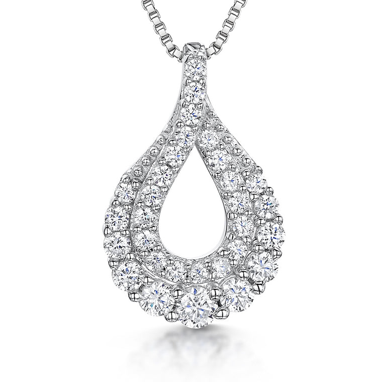 JOOLS 925 CZ Tear Drop Necklace KPN3220