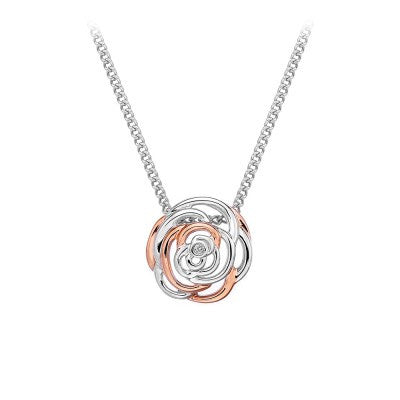 Hot Diamonds Eternal Rose Pendant - Rose Gold Plate Accents DP498 - Robert Openshaw Fine Jewellery