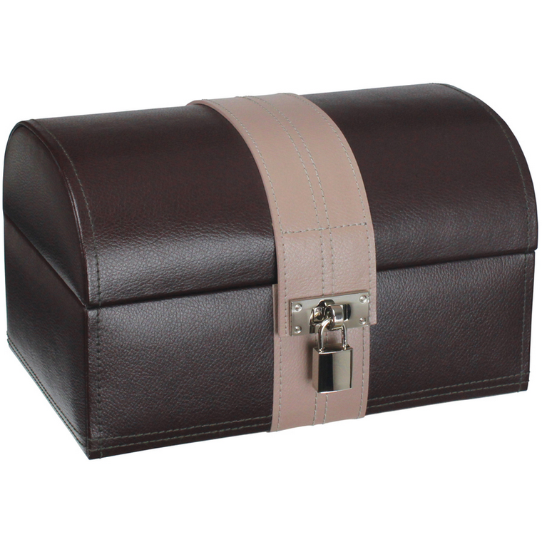 DULWICH LARGE CHOCOLATE BROWN AND MINK TREASURE CHEST 71030