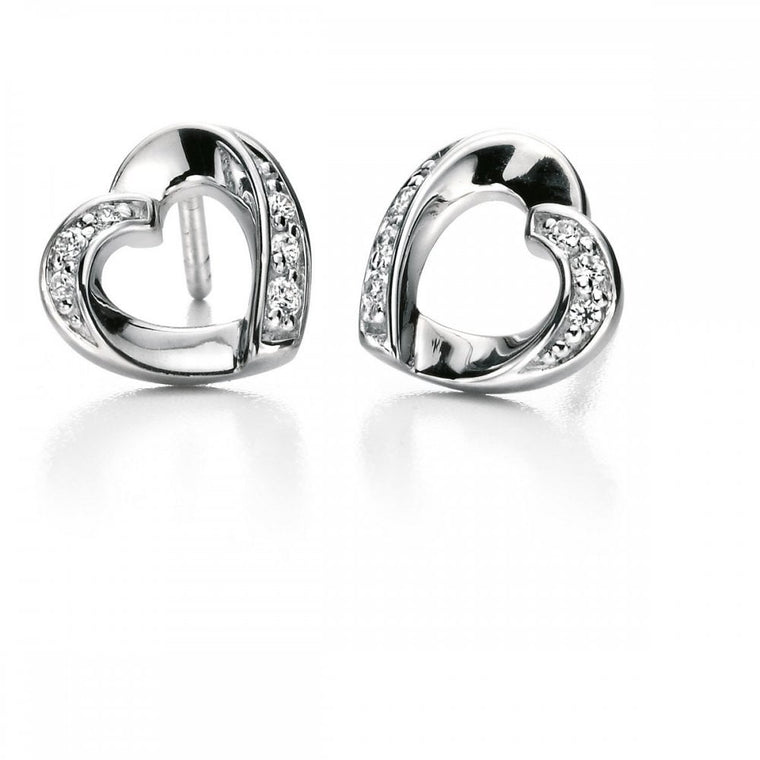 Fiorelli Silver Ribbon Heart Earrings E5085C