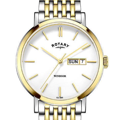 ROTARY GENTS TWO TONE WINDSOR BRACELET WATCH GB05301/01