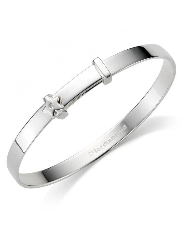 Silver Diamond Star Baby Bangle B772 – Robert Openshaw Fine