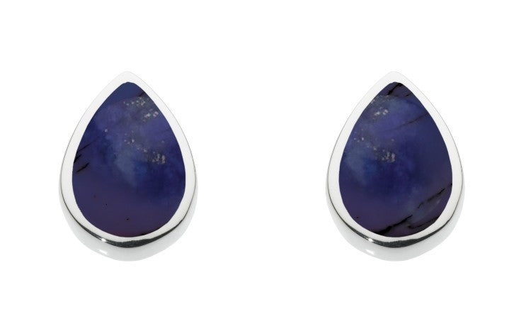 SILVER PEAR LAPIS STUDS 3061LP014