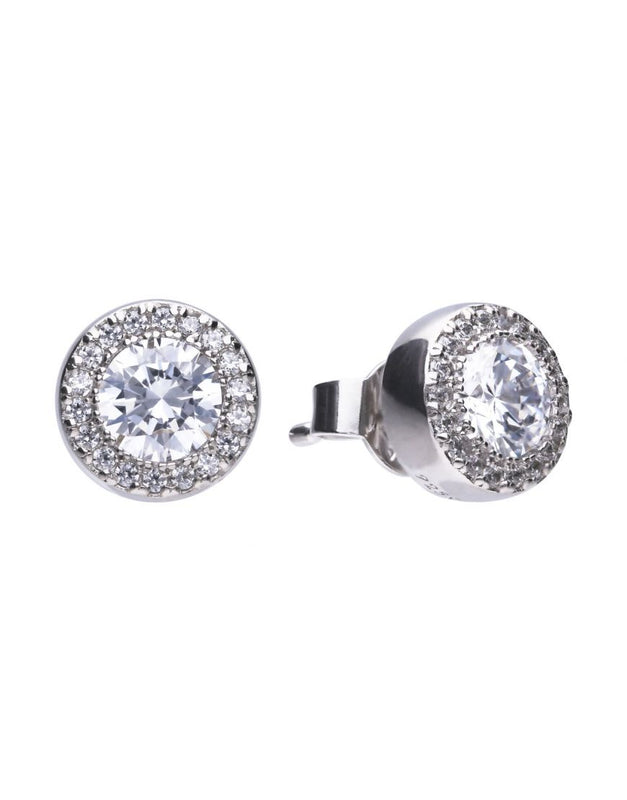 Diamonfire Silver Pave Stud Earrings E5591 - Robert Openshaw Fine Jewellery