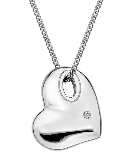 HOT DIAMONDS SILVER LUNAR PEBBLE HEART PENDANT DP578 - Robert Openshaw Fine Jewellery