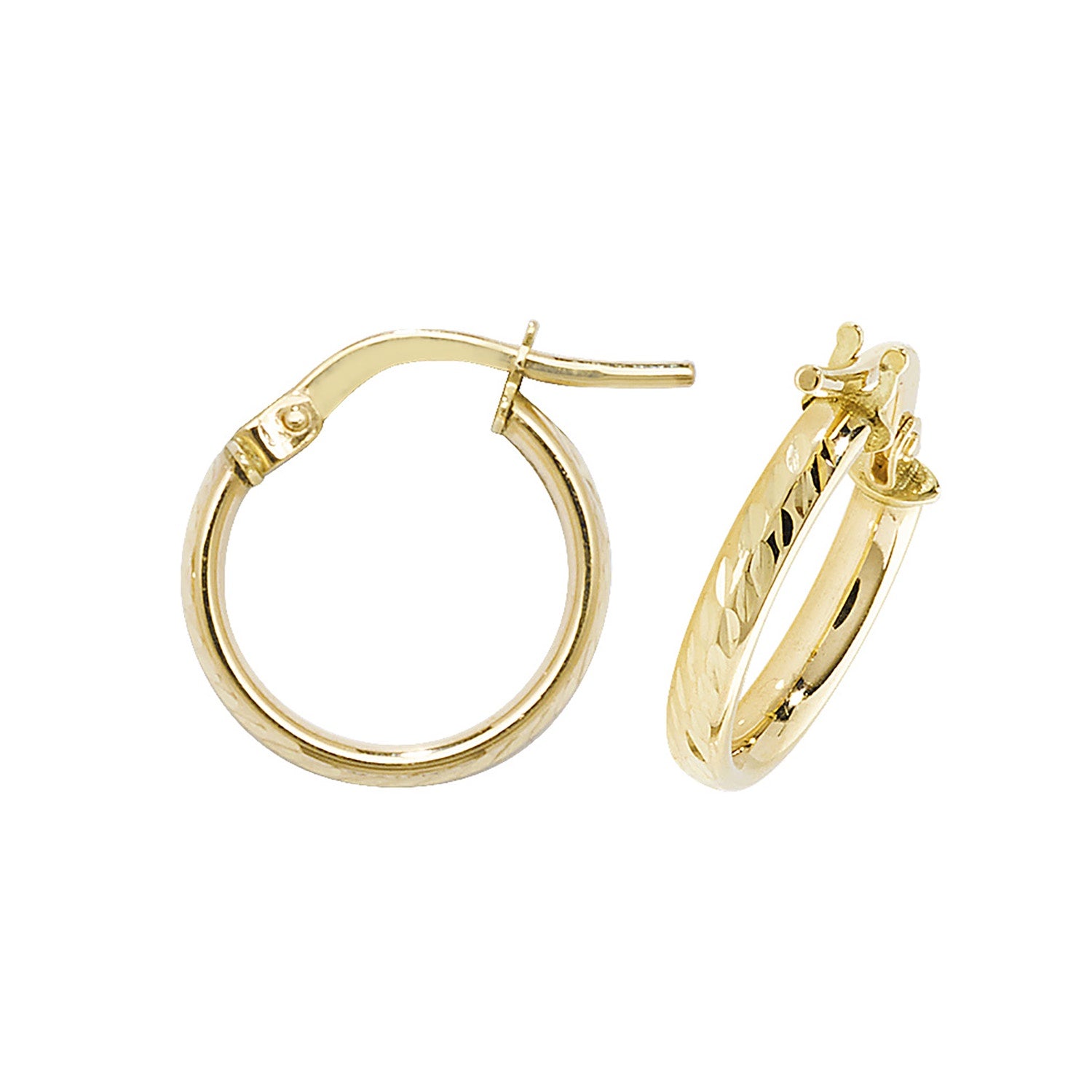 9ct Yellow Gold 10mm Hoop Earrings ER1042-10