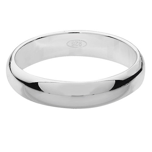 925 Silver 3mm D Shape Wedding Ring G7784