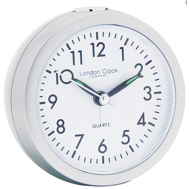 LONDON CLOCK CO SILVER ALARM CLOCK 04138