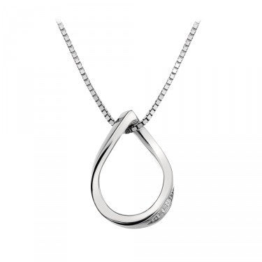 HOT DIMOANDS SILVER SIMPLY SPARKLE TEARDROP PENDANT DP461