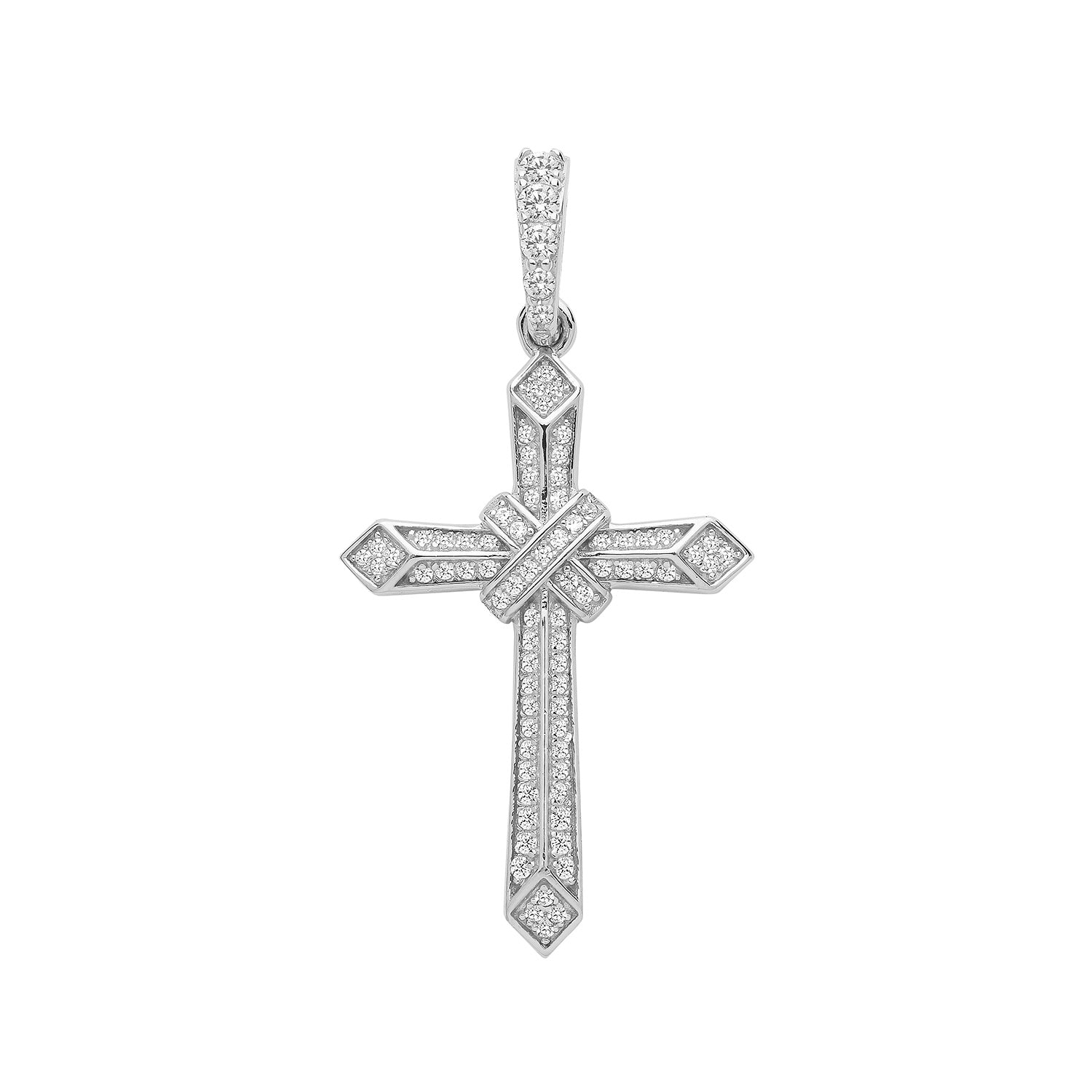 Silver CZ Cross Pendant G61018