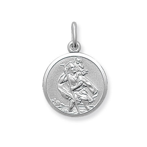 Silver Round St Christopher - Small