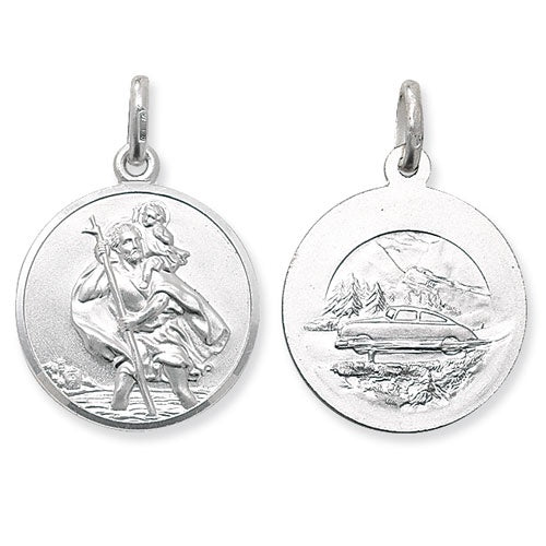 Silver Round Double Sided St Christopher