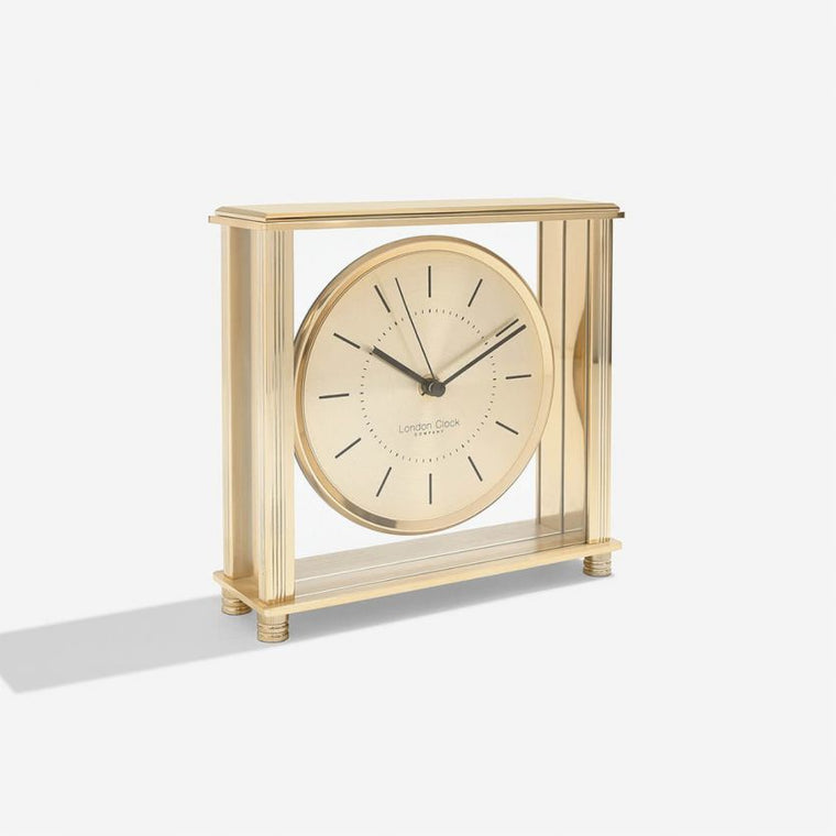 London Clock Co Square Gold Large Mantel Clock