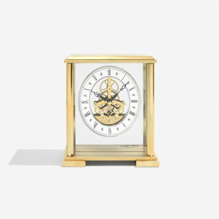 London Clock Co Square Top Skeleton Mantel Clock