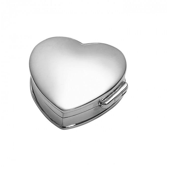 Carrs Silver Plain Heart Pill Box NK004