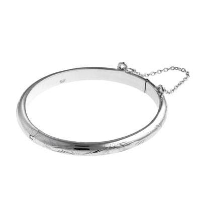 Carrs Silver Christening Bangle PNJ043